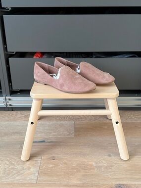 Vince Pink Suede and Leather Slip-On Loafers